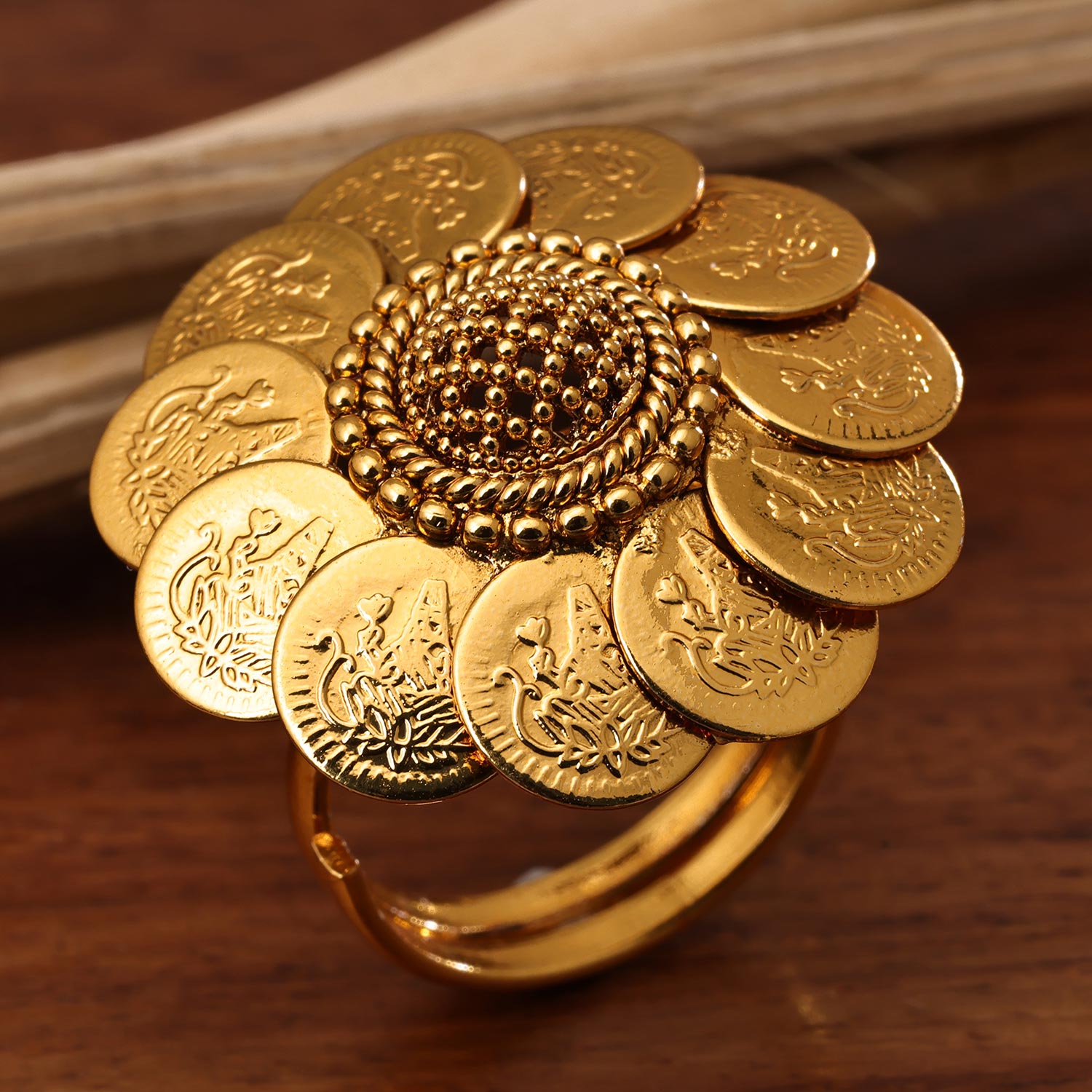 Owl Coin Ring Handmade Sterling Silver Design By Omer 24k Gold Vermeil